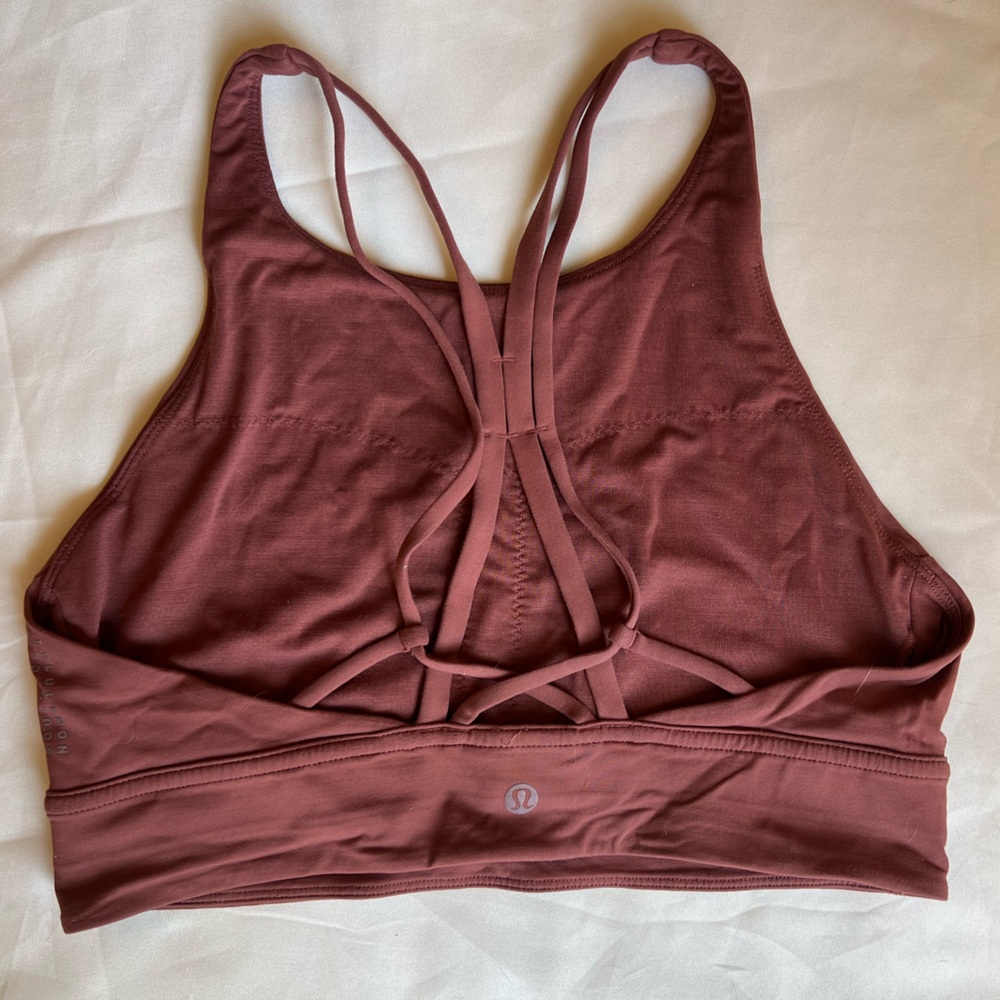 Lululemon x Soulcycle sports bra rust color